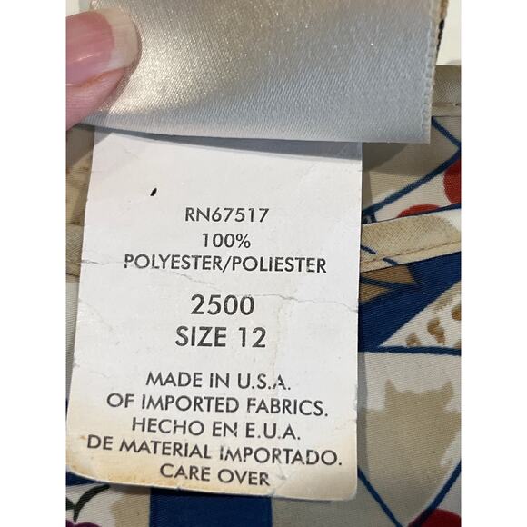 Kathy Lee Vintage Letters & Fruit Blouse Women's Size 12 Shoulder Pads 80s 90s - Picture 5 of 8